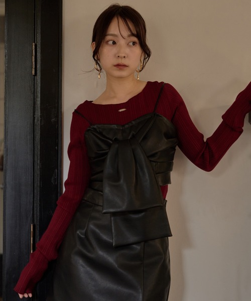 mideal リボンビスチェ design ribbon bustier / デザインリボンビスチェ（キャミソール