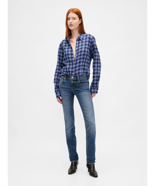 GAP（ギャップ）の「フランネル フィット プレイドシャツ（シャツ/ブラウス・レディース・ブルー/ブラウン・S/M/L/XXS/XS）」の5枚目の写真