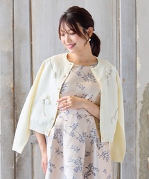 Rose Tiaraローズティアラ フリル付きカーディガン ベージュ　新品未使用 Rose Tiaraローズティアラ フリル付きカーディガン ベージュ