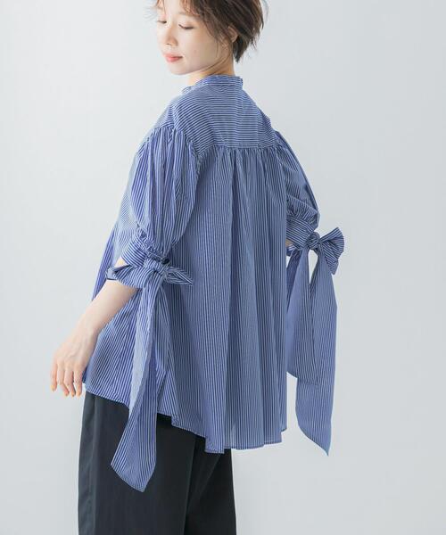 セール】Mewl ストライプBIGリボンシャツ（シャツ/ブラウス）｜URBAN
