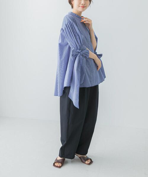 アーバンリサーチ ロッソ（URBAN RESEARCH ROSSO）/Mewl　ストライプBIGリボンシャツ セール】Mewl ストライプBIGリボンシャツ（シャツ/ブラウス）｜URBAN