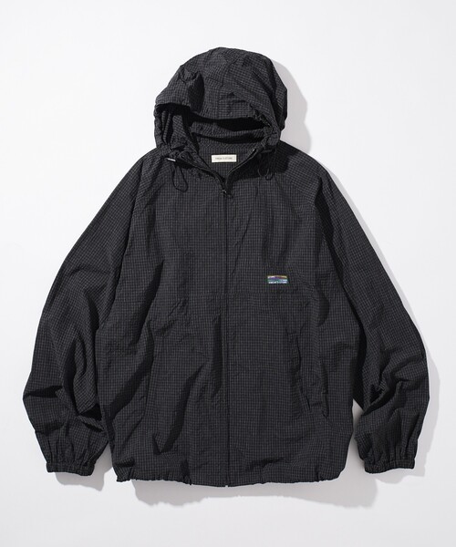 FREAK'S STORE(フリークスストア)の「限定展開 ビッグシルエット ナイロンフーディージャケット / ジップブルゾン(ブルゾン・メンズ・ブラック/ブラック系その他/チャコールグレー/ネイビー/ベージュ・LARGE/MEDIUM/SMALL)」の6枚目の写真