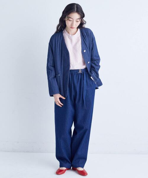 conges payes ADIEU TRISTESSE(コンジェ ペイエ アデュートリステス)の「ベルト付きデニムワイドパンツ(デニムパンツ・レディース・インディゴブルー・38)」の11枚目の写真
