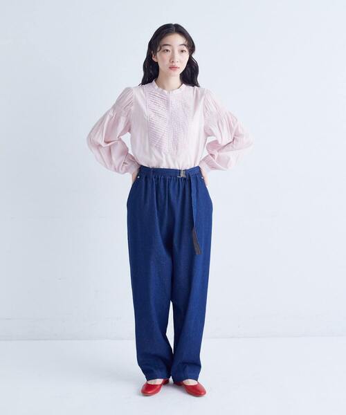 conges payes ADIEU TRISTESSE(コンジェ ペイエ アデュートリステス)の「ベルト付きデニムワイドパンツ(デニムパンツ・レディース・インディゴブルー・38)」の12枚目の写真