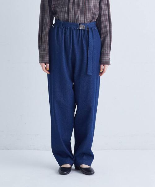 conges payes ADIEU TRISTESSE(コンジェ ペイエ アデュートリステス)の「ベルト付きデニムワイドパンツ(デニムパンツ・レディース・インディゴブルー・38)」の3枚目の写真