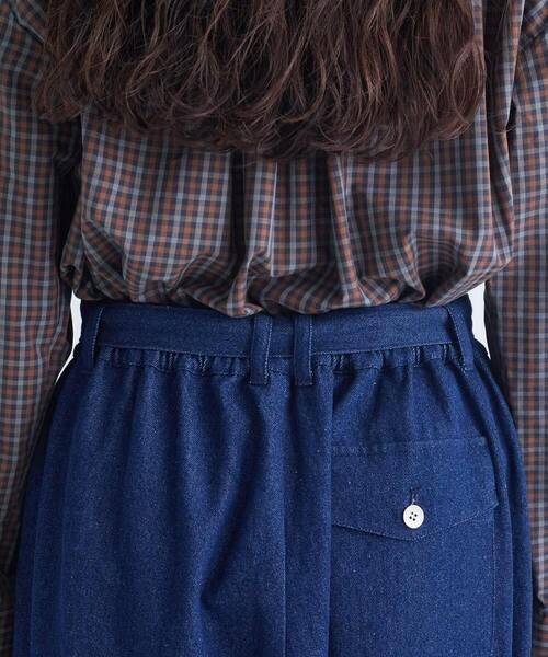 conges payes ADIEU TRISTESSE(コンジェ ペイエ アデュートリステス)の「ベルト付きデニムワイドパンツ(デニムパンツ・レディース・インディゴブルー・38)」の7枚目の写真