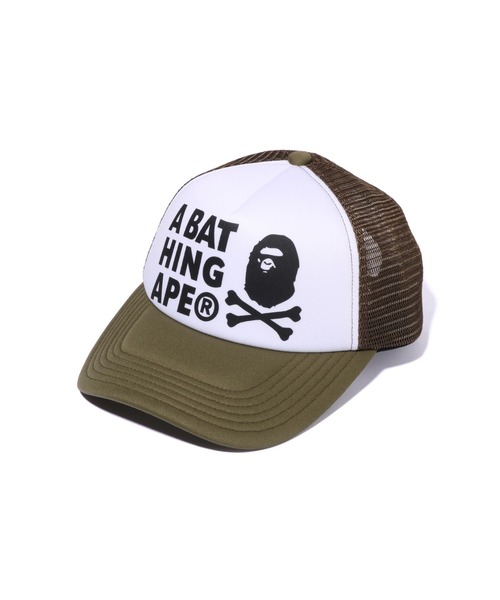 A BATHING APE（アベイシングエイプ）の「APE CROSSBONE MESH CAP（キャップ・メンズ・レッド/ブルー/オリーブ/ブラック・FREE）」の3枚目の写真