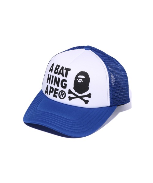 A BATHING APE（アベイシングエイプ）の「APE CROSSBONE MESH CAP（キャップ・メンズ・レッド/ブルー/オリーブ/ブラック・FREE）」の4枚目の写真