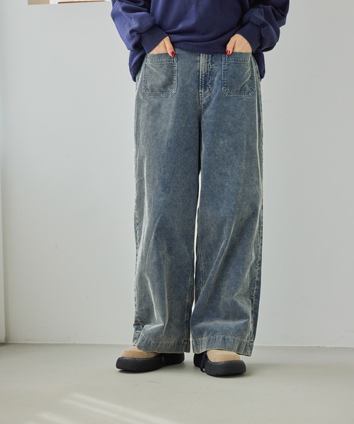 niko and...（ニコアンド）の「コーデュロイポケットワイドパンツ（その他パンツ・レディース・インディゴブルー/スモーク/ライトベージュ/オフホワイト/ダークブラウン・MEDIUM/LARGE）」の4枚目の写真