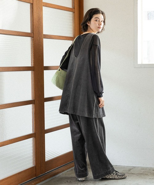 新品　niko and　タックモレ　コーデュロイパンツ　L niko and ニコアンド [人気スタッフプロデュース]タックモレ
