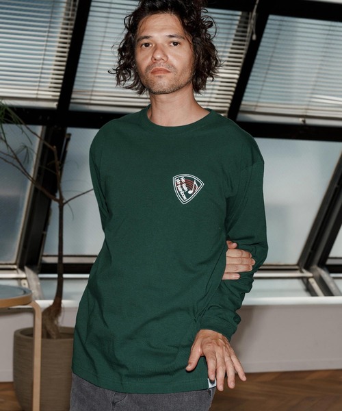 No Rain No Rainbow(ノーレインノーレインボー)の「mlt5390-pick print long sleeve T-shirt ロングスリーブカットソー(NR25W-24)(Tシャツ/カットソー・メンズ・ホワイト/ブラック/グリーン系その他・S/M/L/XL)」の9枚目の写真
