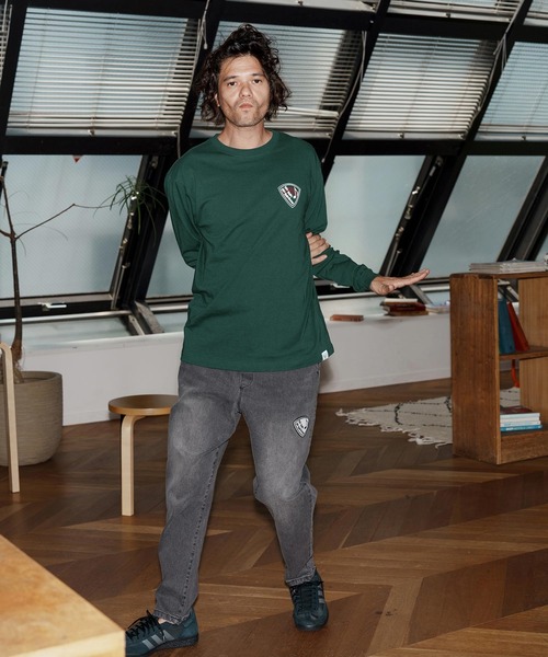 No Rain No Rainbow(ノーレインノーレインボー)の「mlt5390-pick print long sleeve T-shirt ロングスリーブカットソー(NR25W-24)(Tシャツ/カットソー・メンズ・ホワイト/ブラック/グリーン系その他・S/M/L/XL)」の14枚目の写真