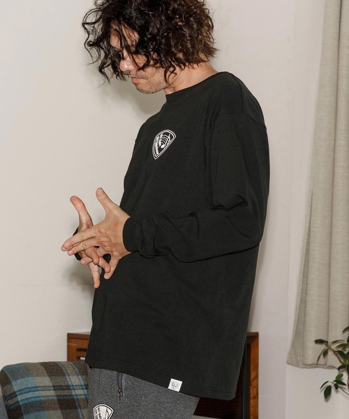 No Rain No Rainbow(ノーレインノーレインボー)の「mlt5390-pick print long sleeve T-shirt ロングスリーブカットソー(NR25W-24)(Tシャツ/カットソー・メンズ・ホワイト/ブラック/グリーン系その他・S/M/L/XL)」の16枚目の写真