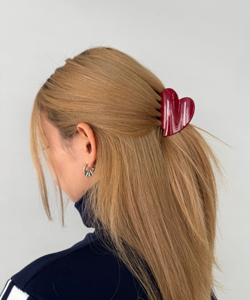 SANSeLF（サンセルフ）の「【SANSeLF】 ハート ヘアクリップ ミニマルシルエット saa25a071（バレッタ/ヘアクリップ・レディース・ブラック/レッド・FREE）」の22枚目の写真
