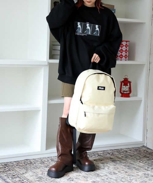 FILA(フィラ)の「【FILA/フィラ】スタンダードデイパック(バックパック/リュック・メンズ・ブラック系その他/ブラック/アイボリー・FREE)」の10枚目の写真