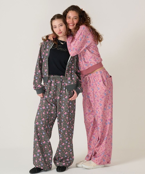 TINA:JOJUN(ティーナジョジュン)の「オリジナル 総柄 裏毛パンツ TINA:JOJUN(その他パンツ・レディース・ブラック/ピンク・M)」の6枚目の写真