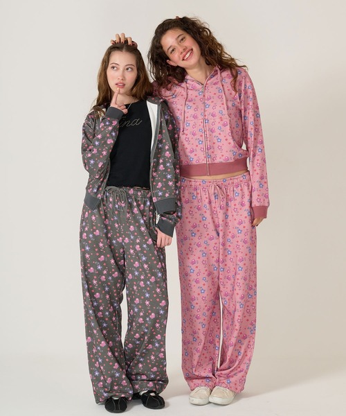 TINA:JOJUN(ティーナジョジュン)の「オリジナル 総柄 裏毛パンツ TINA:JOJUN(その他パンツ・レディース・ブラック/ピンク・M)」の7枚目の写真