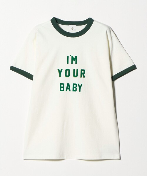 最終値下げ18日まで新品未使用　roku 6 Tシャツ 新品未使用】＜6(ROKU)＞コットン リンガー タイアップ Tシャツ