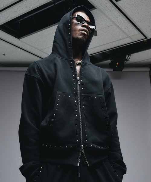 セール】Studs Design Zip-up Parker / スタッズデザインジップアップ