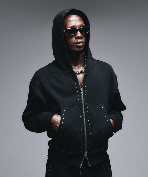 セール】Studs Design Zip-up Parker / スタッズデザインジップアップ