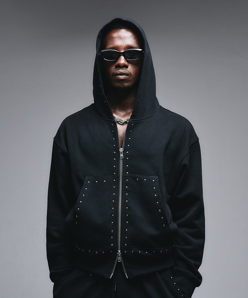 セール】Studs Design Zip-up Parker / スタッズデザインジップアップ