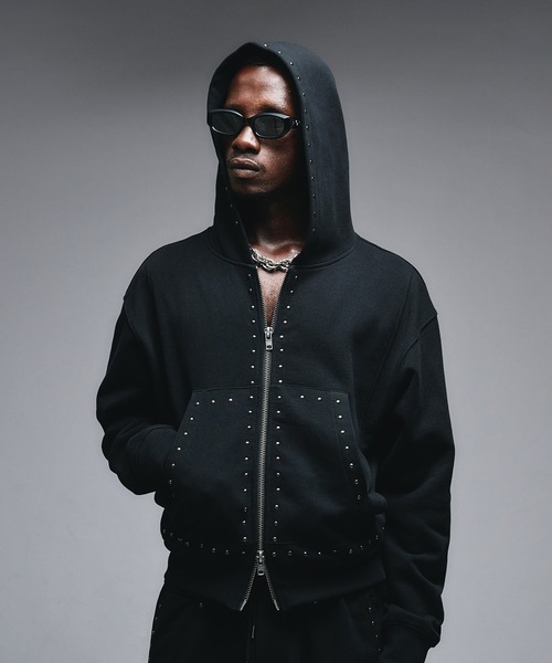 セール】Studs Design Zip-up Parker / スタッズデザインジップアップ