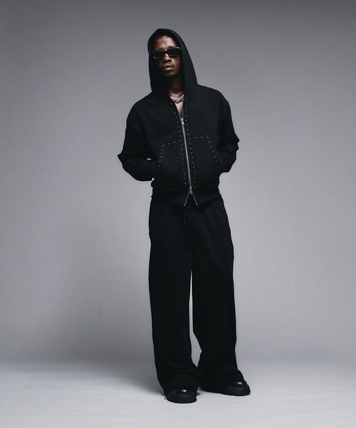 studs スタッズ　パーカー　2セット セール】Studs Design Zip-up Parker / スタッズデザインジップアップ