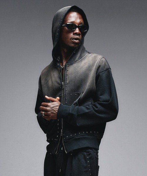 【ANDER HUNK】 オーバーダイダブルジップアップパーカー セール】Overdyed Double Zip-up Parker/オーバーダイダブル