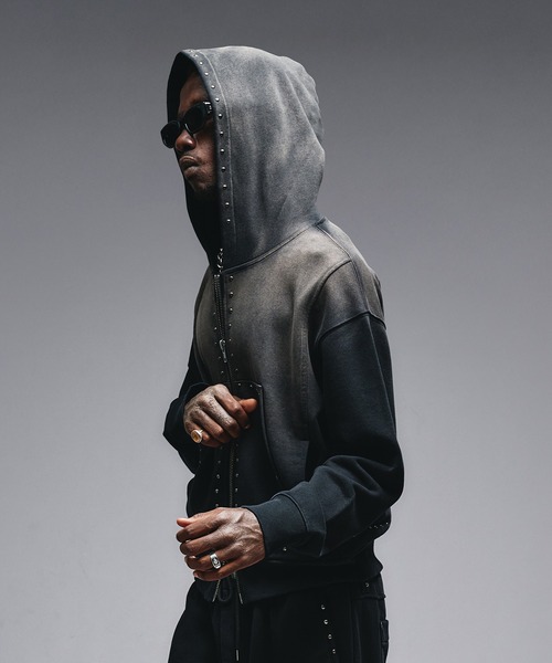 セール】Studs Design Zip-up Parker / スタッズデザインジップアップ