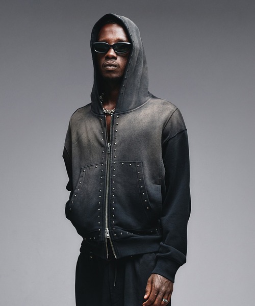 セール】Studs Design Zip-up Parker / スタッズデザインジップアップ