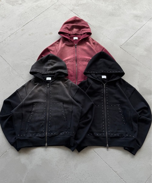 セール】Studs Design Zip-up Parker / スタッズデザインジップアップ