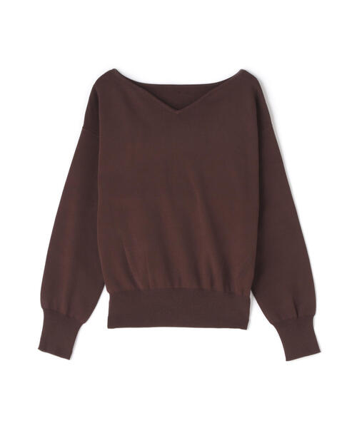 NATURAL BEAUTY BASIC（ナチュラルビューティーベーシック）の「◇総針ベーシックシリーズ ニュアンスVネックニット（ニット/セーター・レディース・ベージュ/ブラウン/ブルー/オフホワイト・FREE）」の8枚目の写真