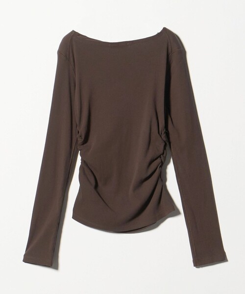 BEAUTY&YOUTH UNITED ARROWS（ビューティーアンドユースユナイテッドアローズ）の「コットンリブ リボンギャザーカットソー（Tシャツ/カットソー・レディース・ダークブラウン/オフホワイト/ブラック・FREE）」の17枚目の写真