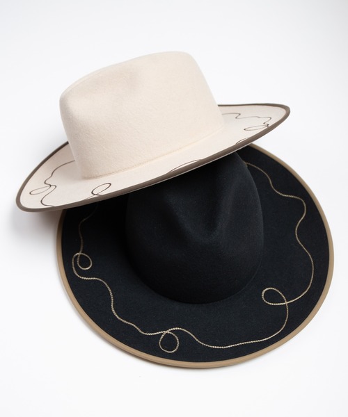 INDIETRO ASSOCIATION(インディエトロアソシエーション)の「Long Brim Hat / ロングブリムハット(ハット・メンズ・ベージュ/ブラック・1/0)」の5枚目の写真