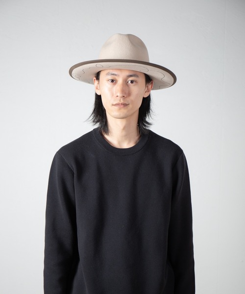 INDIETRO ASSOCIATION(インディエトロアソシエーション)の「Long Brim Hat / ロングブリムハット(ハット・メンズ・ベージュ/ブラック・1/0)」の11枚目の写真