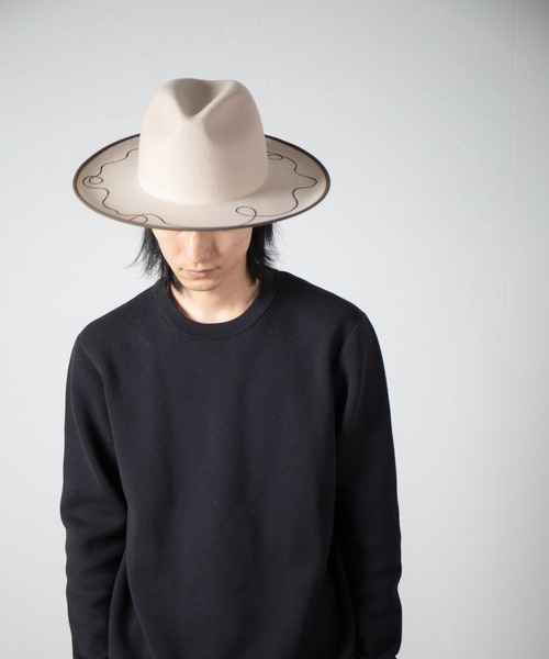 INDIETRO ASSOCIATION(インディエトロアソシエーション)の「Long Brim Hat / ロングブリムハット(ハット・メンズ・ベージュ/ブラック・1/0)」の13枚目の写真
