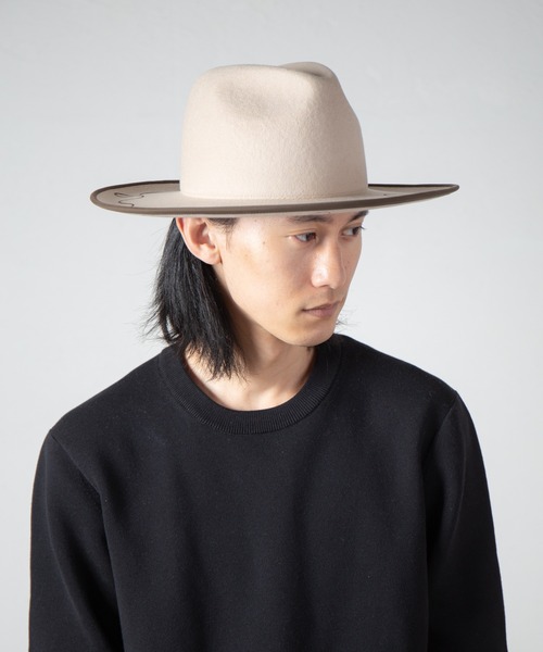 INDIETRO ASSOCIATION(インディエトロアソシエーション)の「Long Brim Hat / ロングブリムハット(ハット・メンズ・ベージュ/ブラック・1/0)」の14枚目の写真
