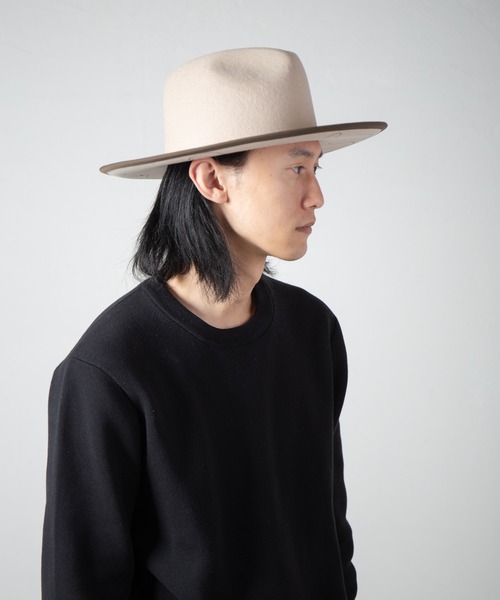 INDIETRO ASSOCIATION(インディエトロアソシエーション)の「Long Brim Hat / ロングブリムハット(ハット・メンズ・ベージュ/ブラック・1/0)」の15枚目の写真