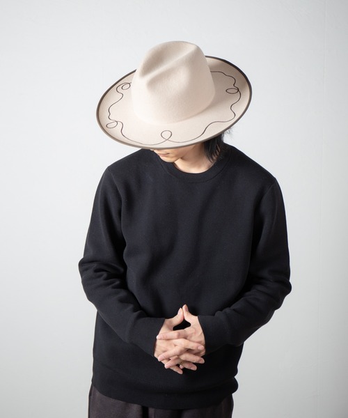 INDIETRO ASSOCIATION(インディエトロアソシエーション)の「Long Brim Hat / ロングブリムハット(ハット・メンズ・ベージュ/ブラック・1/0)」の16枚目の写真