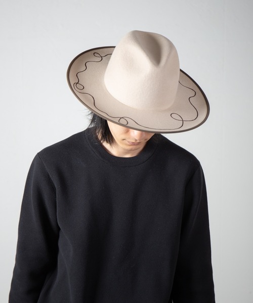 INDIETRO ASSOCIATION(インディエトロアソシエーション)の「Long Brim Hat / ロングブリムハット(ハット・メンズ・ベージュ/ブラック・1/0)」の18枚目の写真