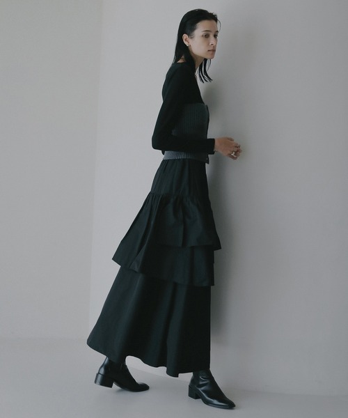 【新品】MANOF マノフ ASYMMETRY TIERED SKIRT ASYMMETRY TIERED SKIRT（スカート）｜MANOF（マノフ）のファッション