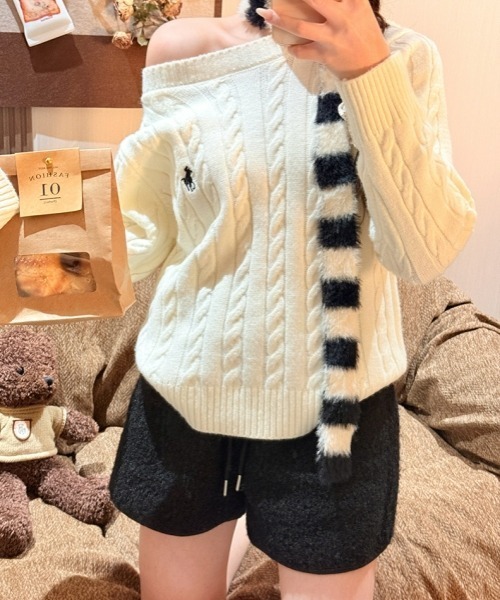 gossip!ロサンゼルス(ゴシップロサンゼルス)の「【Y2Kガーリー】もこもこボアショートパンツ(その他パンツ・レディース・オフホワイト/ブラック/グレー・FREE)」の13枚目の写真