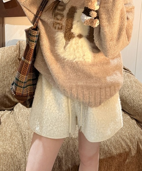 gossip!ロサンゼルス(ゴシップロサンゼルス)の「【Y2Kガーリー】もこもこボアショートパンツ(その他パンツ・レディース・オフホワイト/ブラック/グレー・FREE)」の9枚目の写真