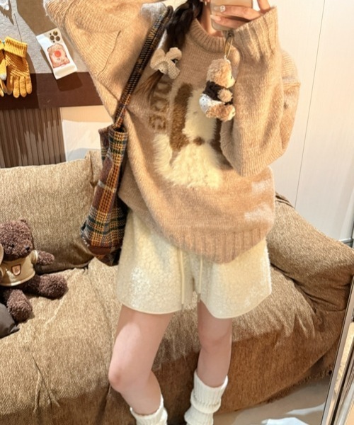 gossip!ロサンゼルス(ゴシップロサンゼルス)の「【Y2Kガーリー】もこもこボアショートパンツ(その他パンツ・レディース・オフホワイト/ブラック/グレー・FREE)」の12枚目の写真