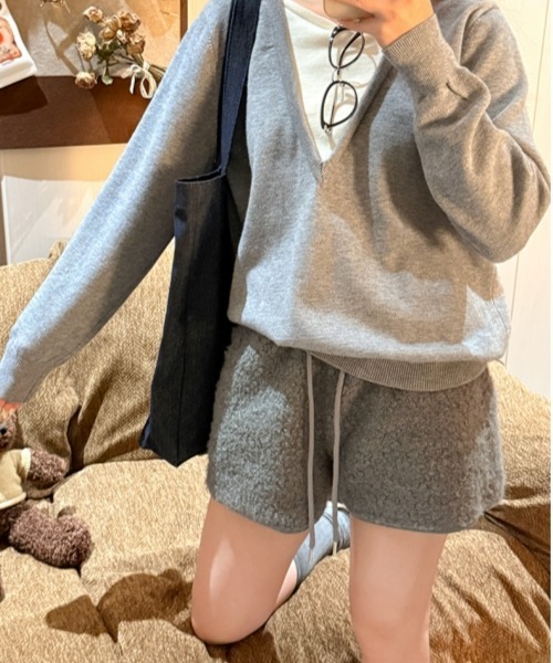 Y2Kガーリー】もこもこボアショートパンツ（その他パンツ）｜gossip