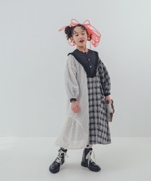 unica | 2ピースモノトーンチェック柄ワンピース(ワンピース)