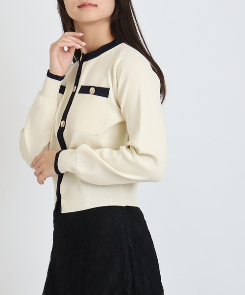 TRUDEA（トルディア）の「スポンディッシュニュアンスボタンカーディガン（カーディガン/ボレロ・レディース・ネイビー/ブラウン/グリーン/アイボリー/その他・MEDIUM/LARGE）」の2枚目の写真