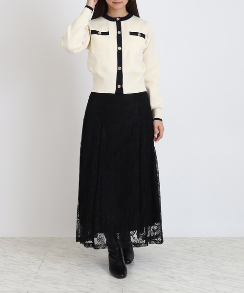 TRUDEA（トルディア）の「スポンディッシュニュアンスボタンカーディガン（カーディガン/ボレロ・レディース・ネイビー/ブラウン/グリーン/アイボリー/その他・MEDIUM/LARGE）」の15枚目の写真