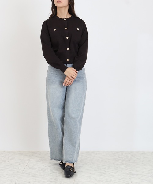 TRUDEA（トルディア）の「スポンディッシュニュアンスボタンカーディガン（カーディガン/ボレロ・レディース・ネイビー/ブラウン/グリーン/アイボリー/その他・MEDIUM/LARGE）」の17枚目の写真