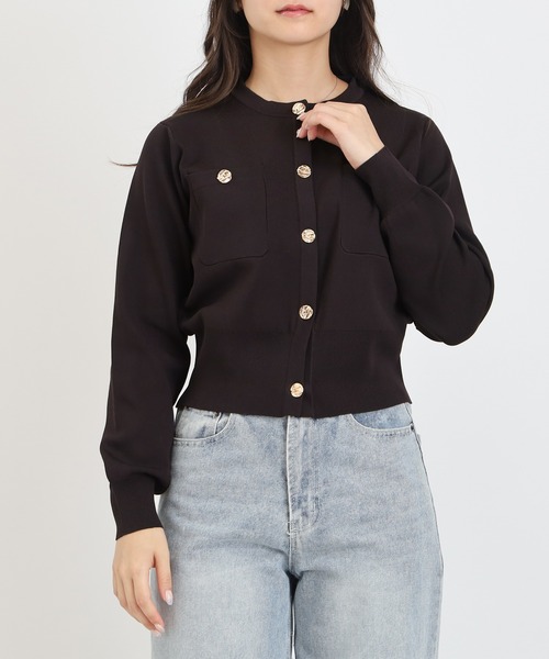 TRUDEA（トルディア）の「スポンディッシュニュアンスボタンカーディガン（カーディガン/ボレロ・レディース・ネイビー/ブラウン/グリーン/アイボリー/その他・MEDIUM/LARGE）」の19枚目の写真